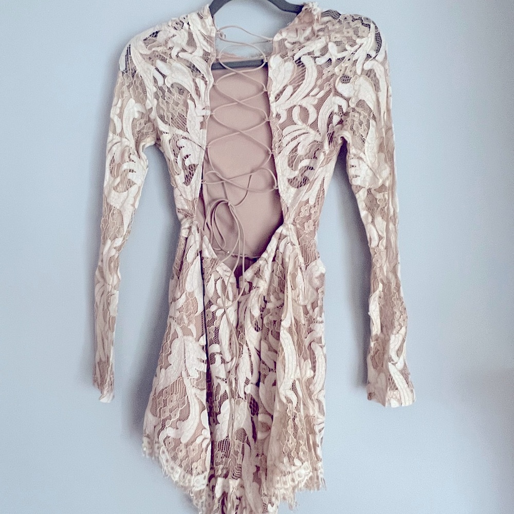 BLITHE Los Angeles Cream Lace Romper (Size Small)